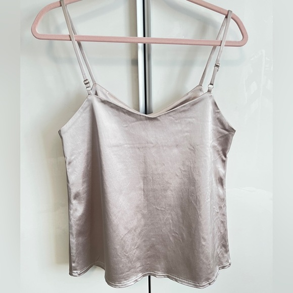 HILARY MACMILLAN NWOT Dusty Rose Camisole Shiny Stretch Lined, Size S - Picture 3 of 8